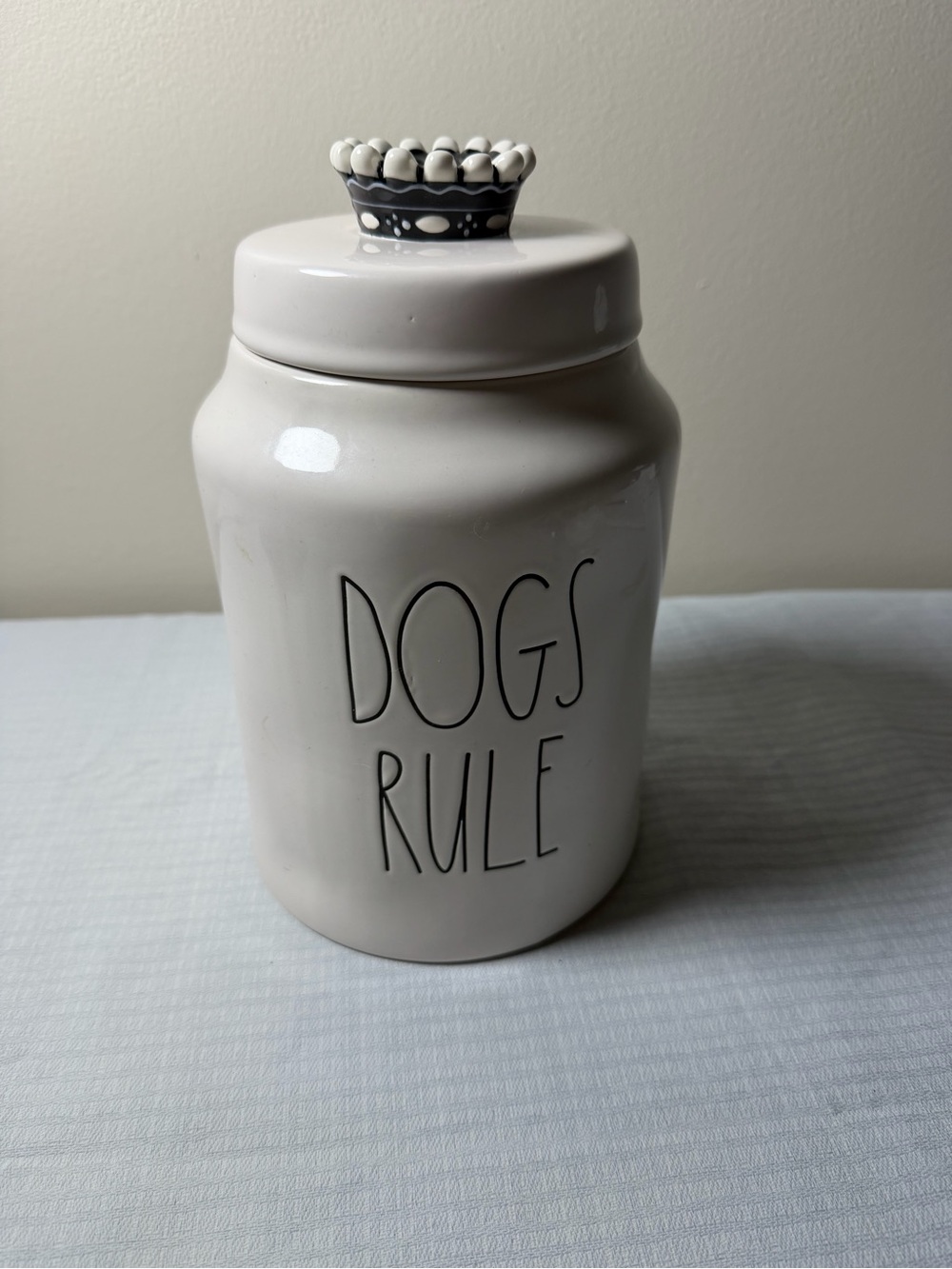 Rae Dunn Dogs Rule Ceramic Jar